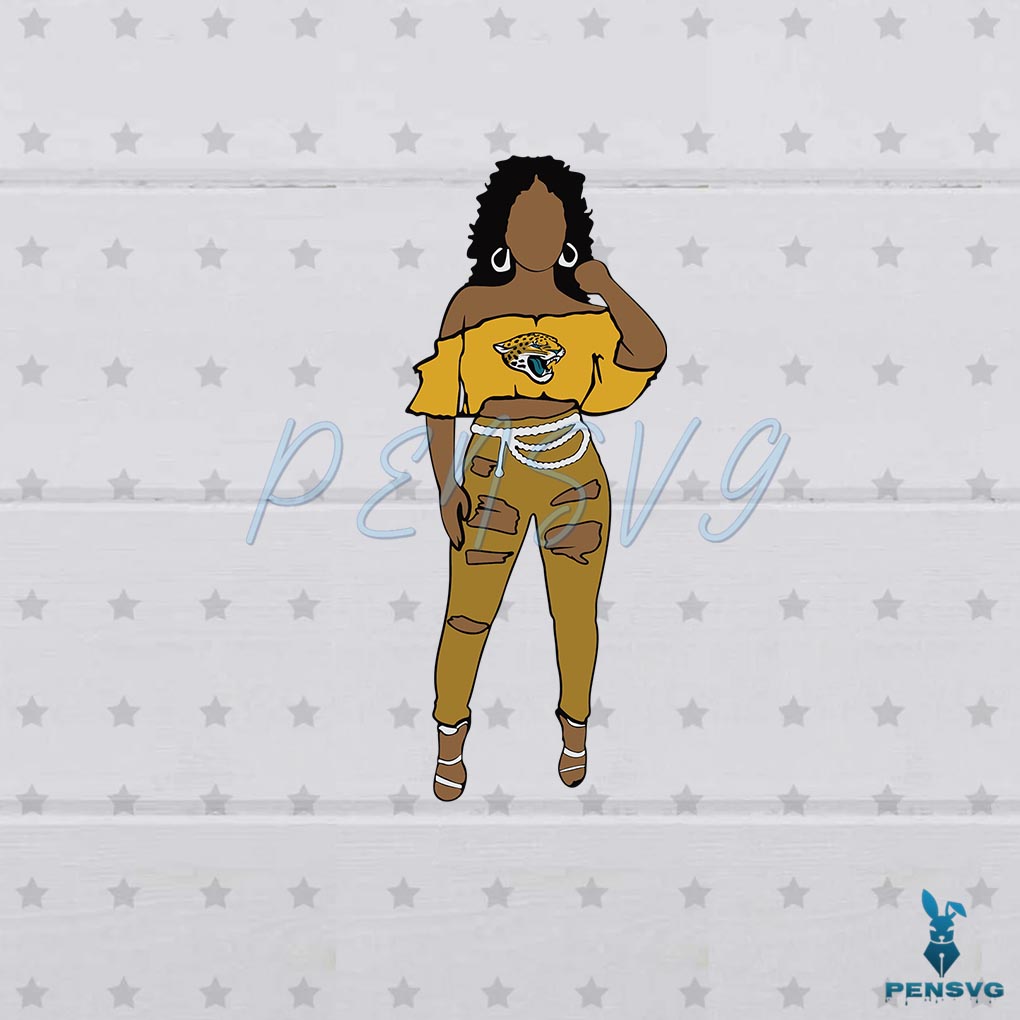 NFL Jacksonville Jaguars SVG Black Girl Cutting Digital Files