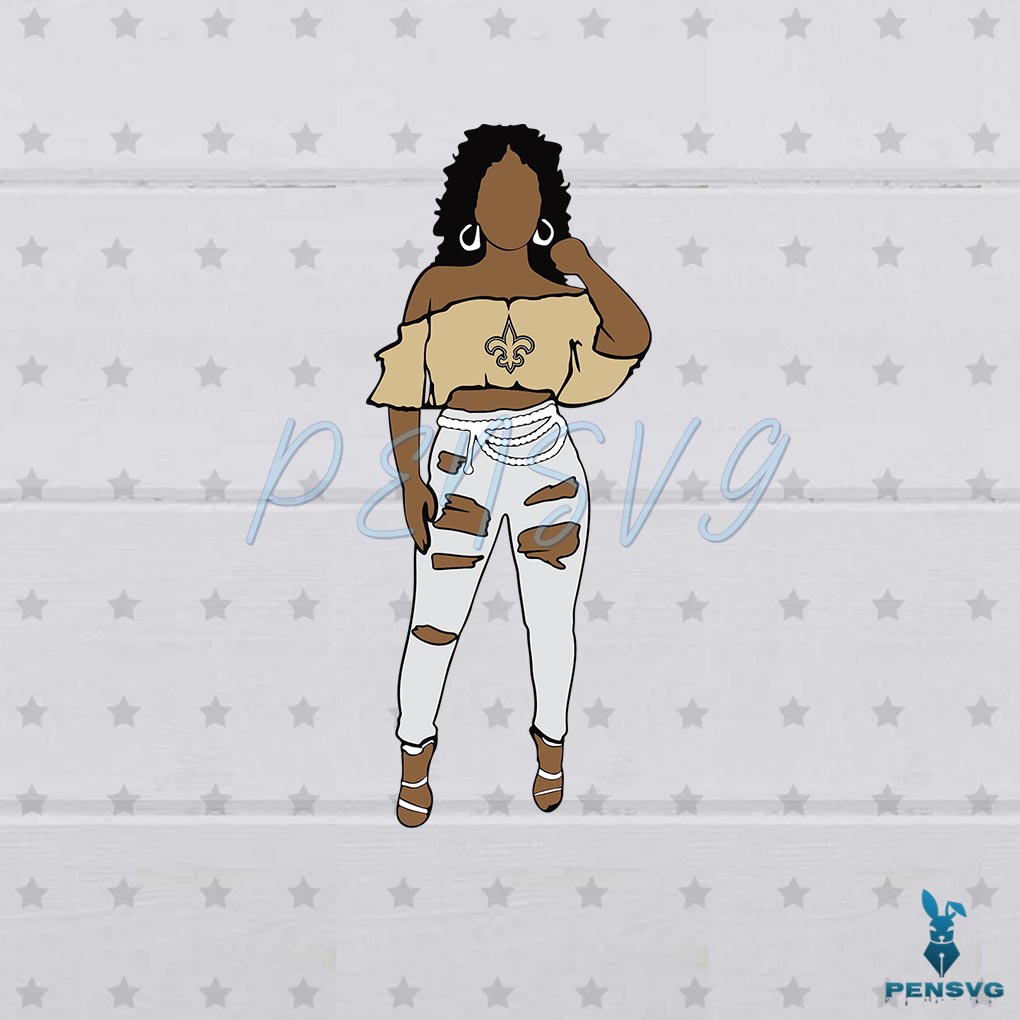 NFL New Orleans Saints SVG Black Girl Cutting Digital Files