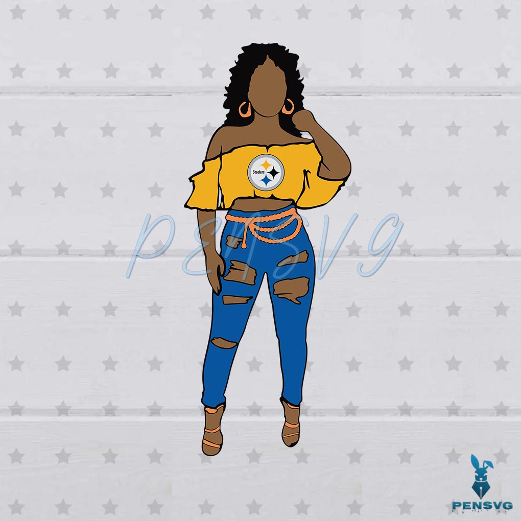 NFL Pittsburgh Steelers SVG Black Girl Cutting Digital Files
