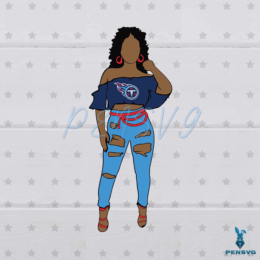 NFL Tennessee Titans SVG Black Girl Cutting Digital Files