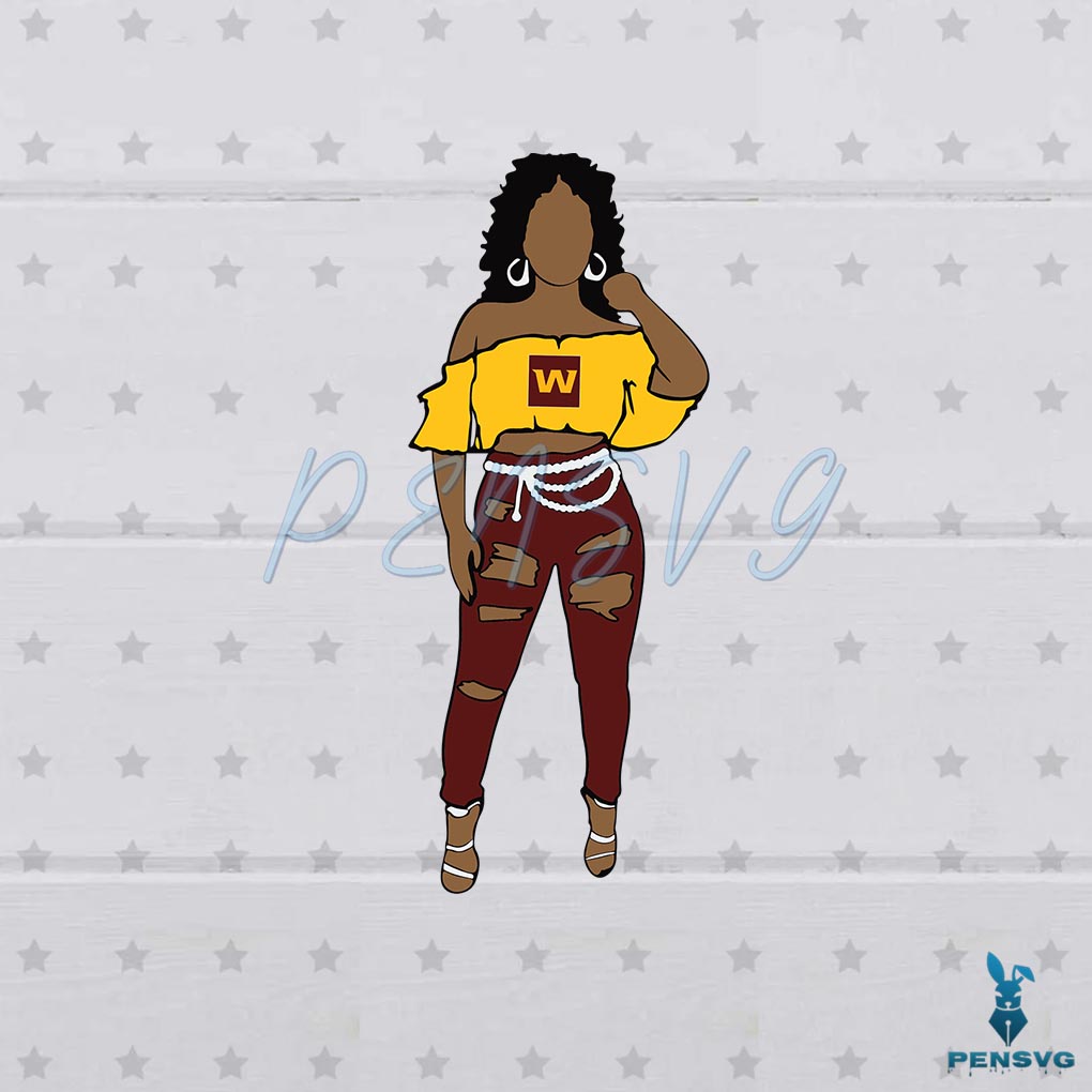 NFL Washington Commanders SVG Black Girl Cutting Files