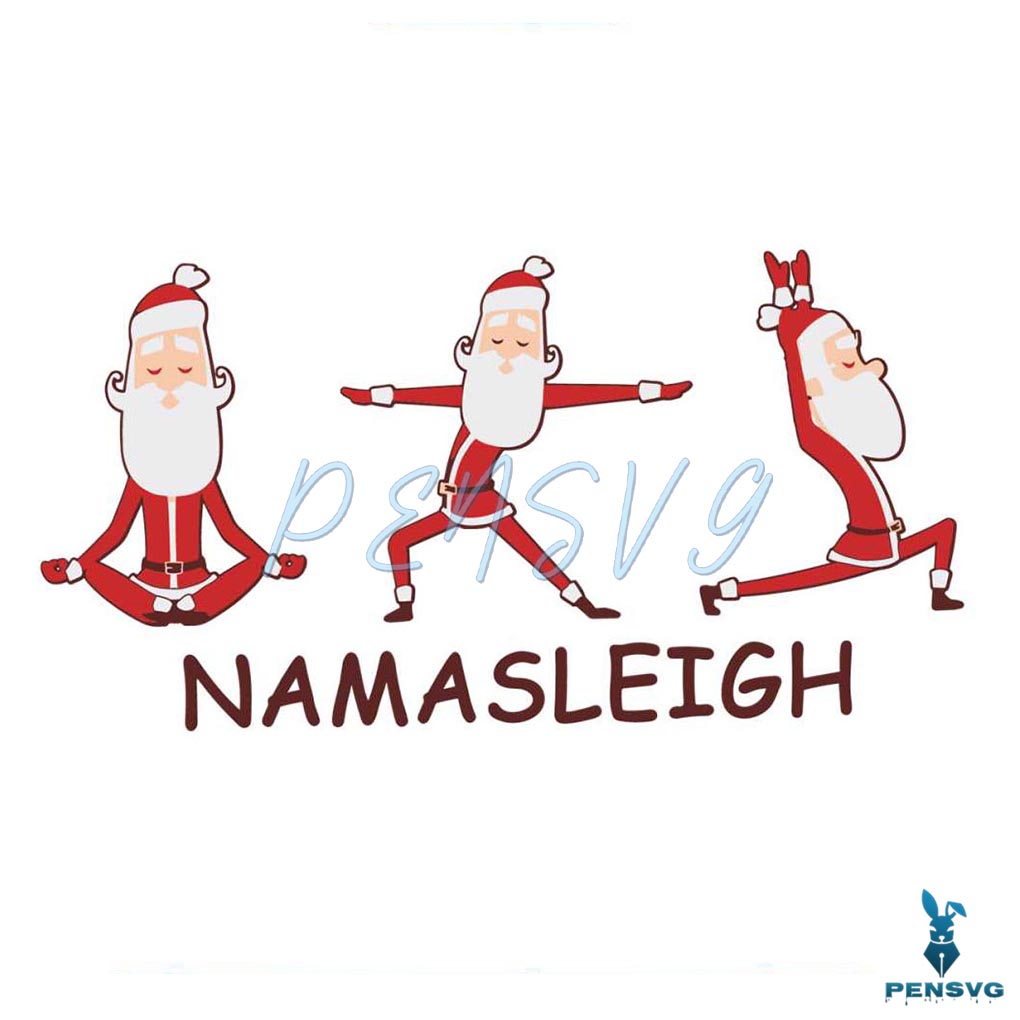Namasleigh Yoga Santa Christmas SVG