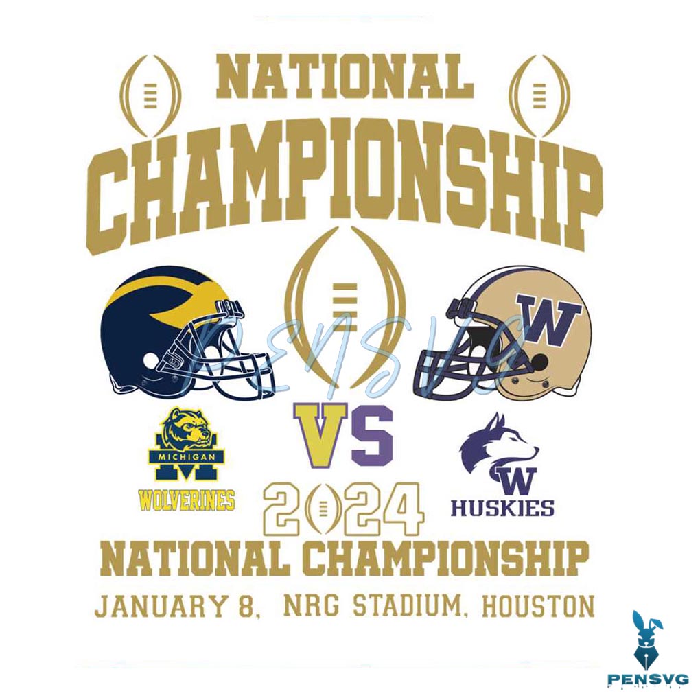 National Championship 2024 Michigan vs Washington SVG