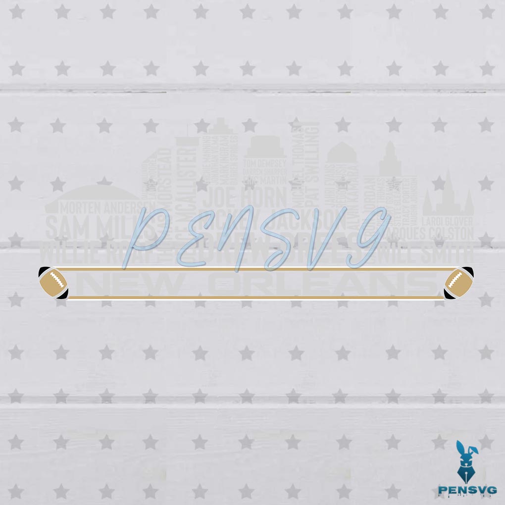 New Orleans Football Team All Time Legend City Skyline SVG