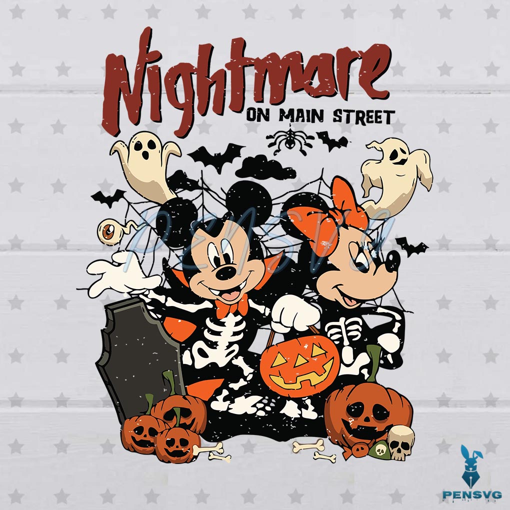 Nightmare On Main Street Mickey Minnie Disney Halloween SVG