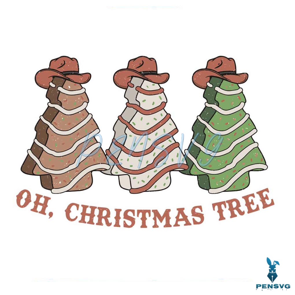 Oh Christmas Tree Western Tree Cake SVG Cricut File