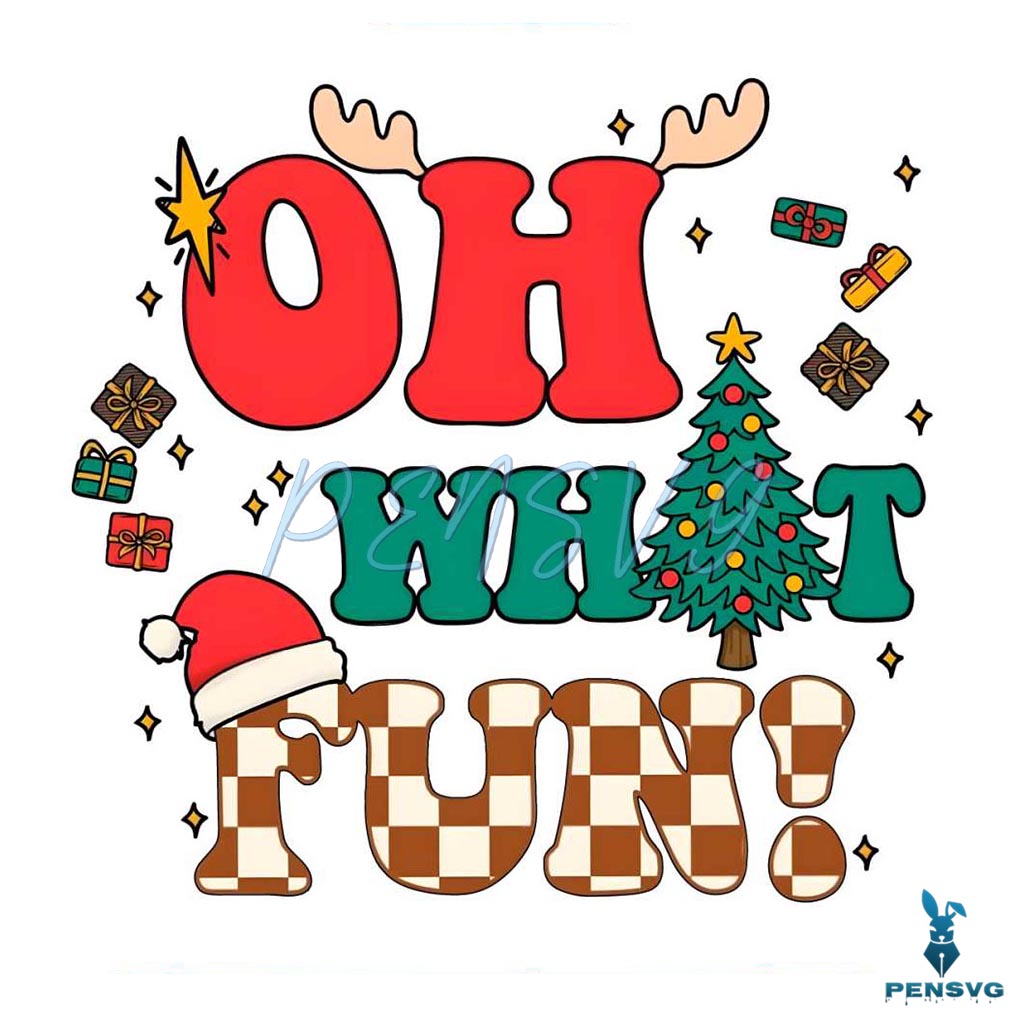 Oh What Fun Christmas Tree PNG