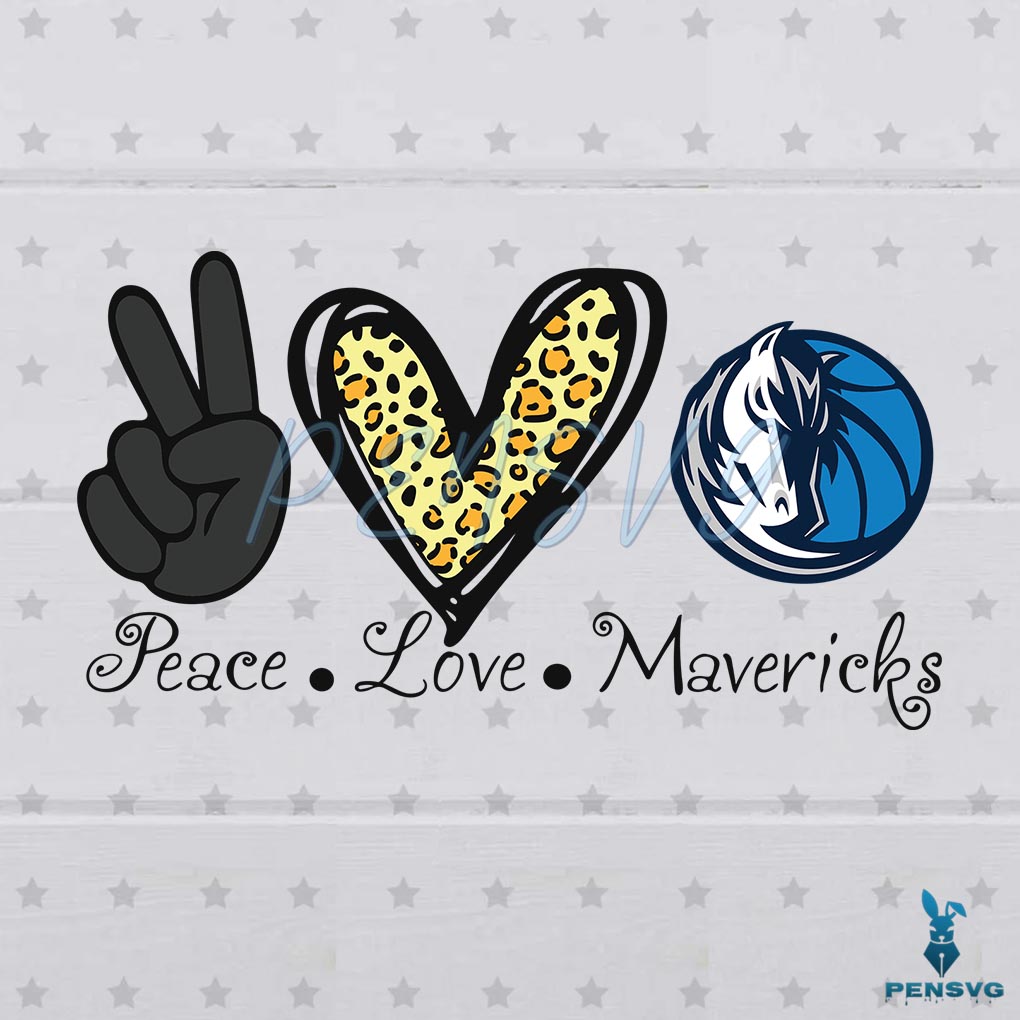 Peace Love Dallas Mavericks SVG Digital File, NBA Svg