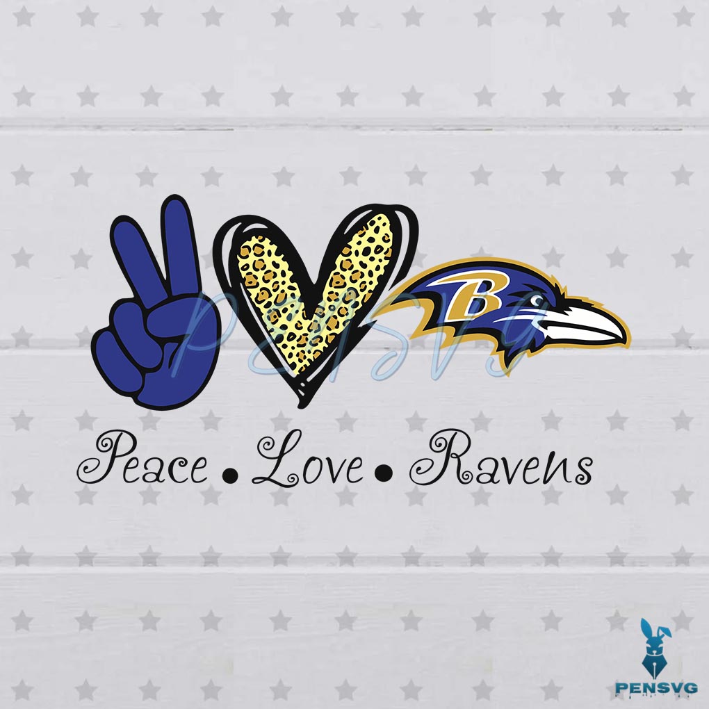 Peace Love Ravens Football Team SVG