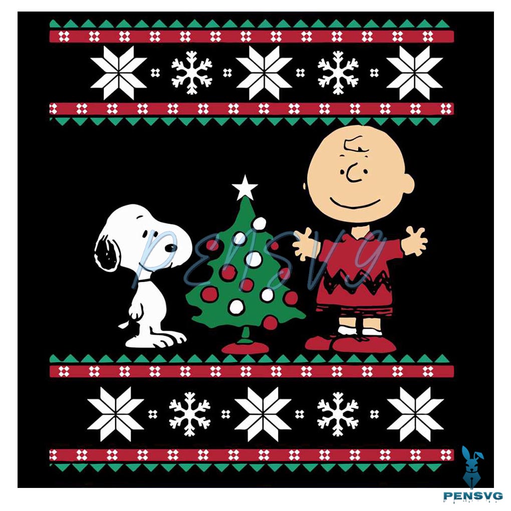 Peanuts Snoopy and Charlie Christmas Tree SVG Cricut Files