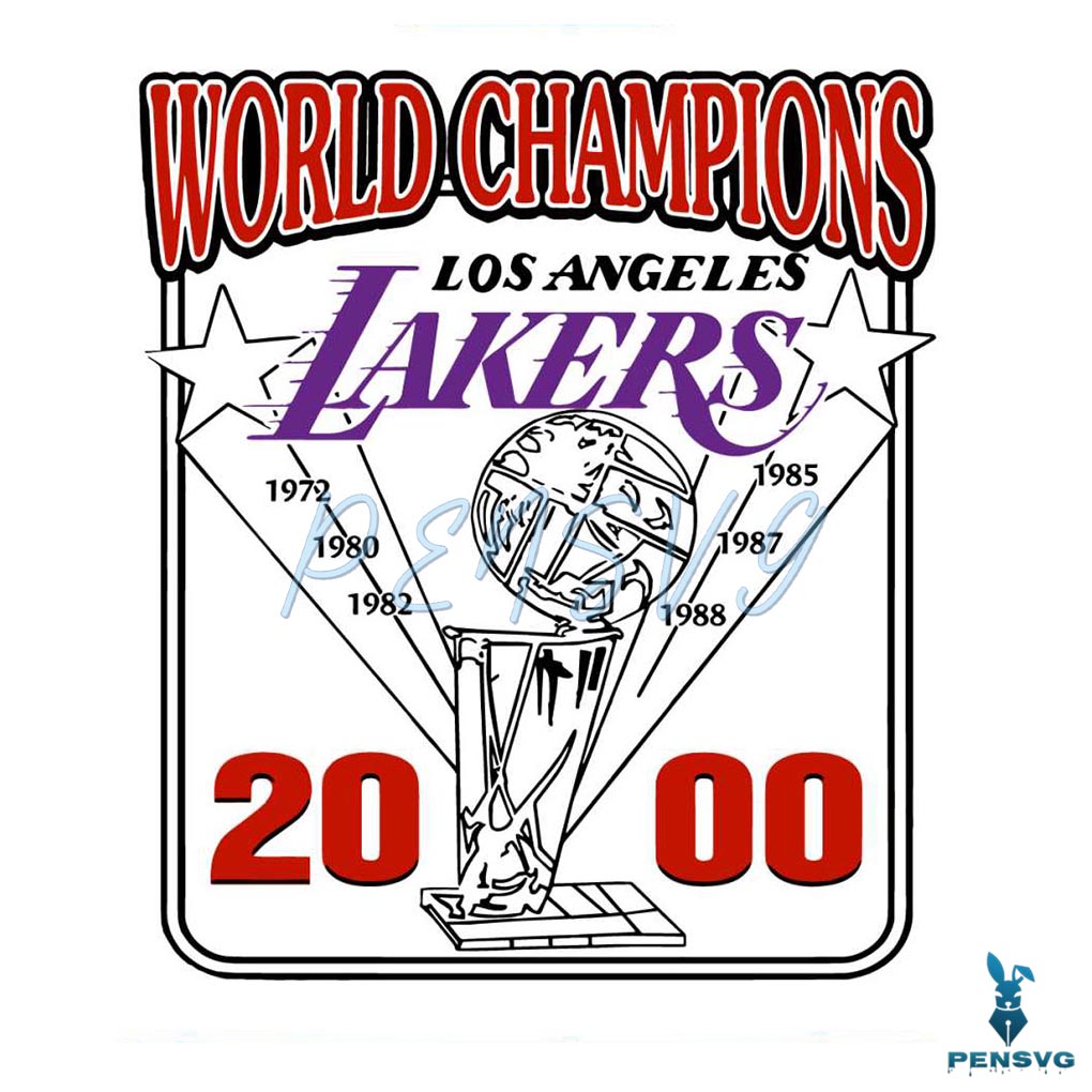 Pedro Pascal World Champions Los Angeles Lakers 2000 SVG