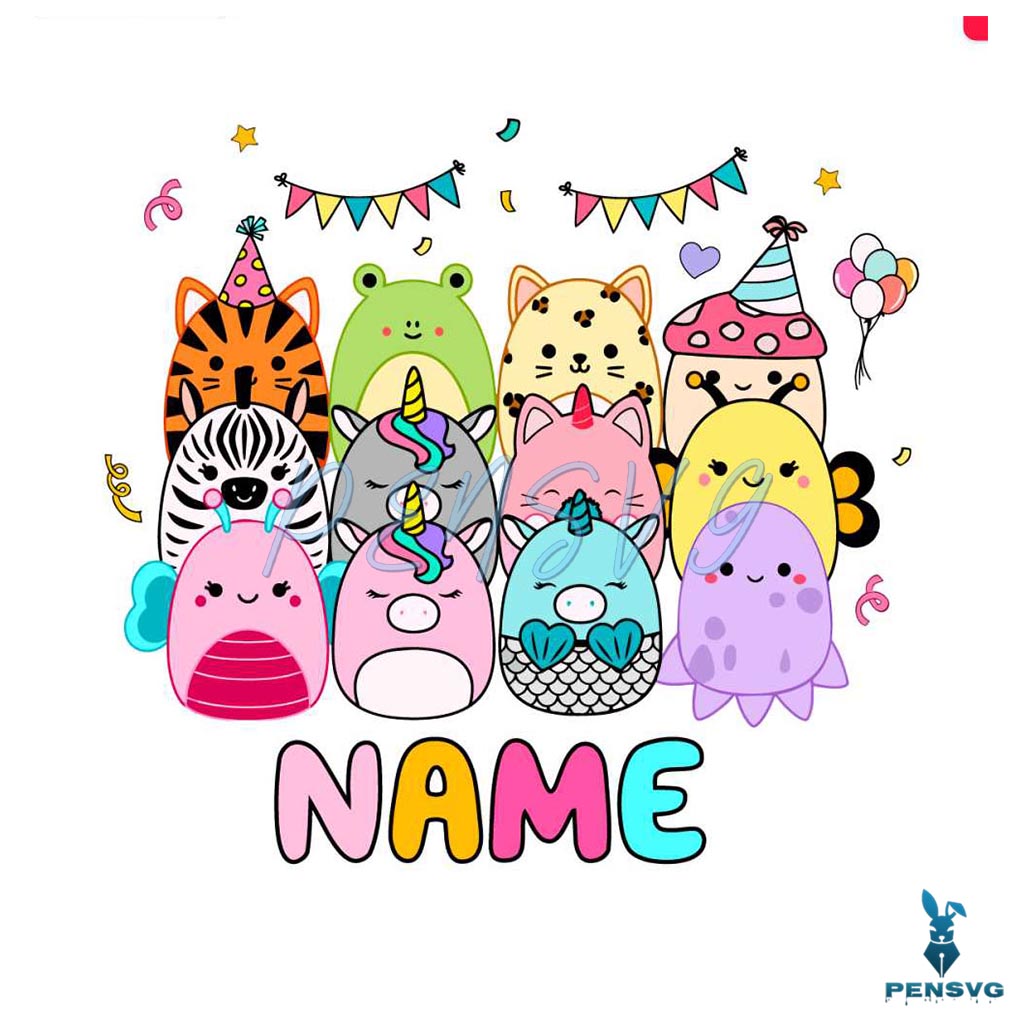 Personalized Cute Squishmallows With Name Birthday SVG