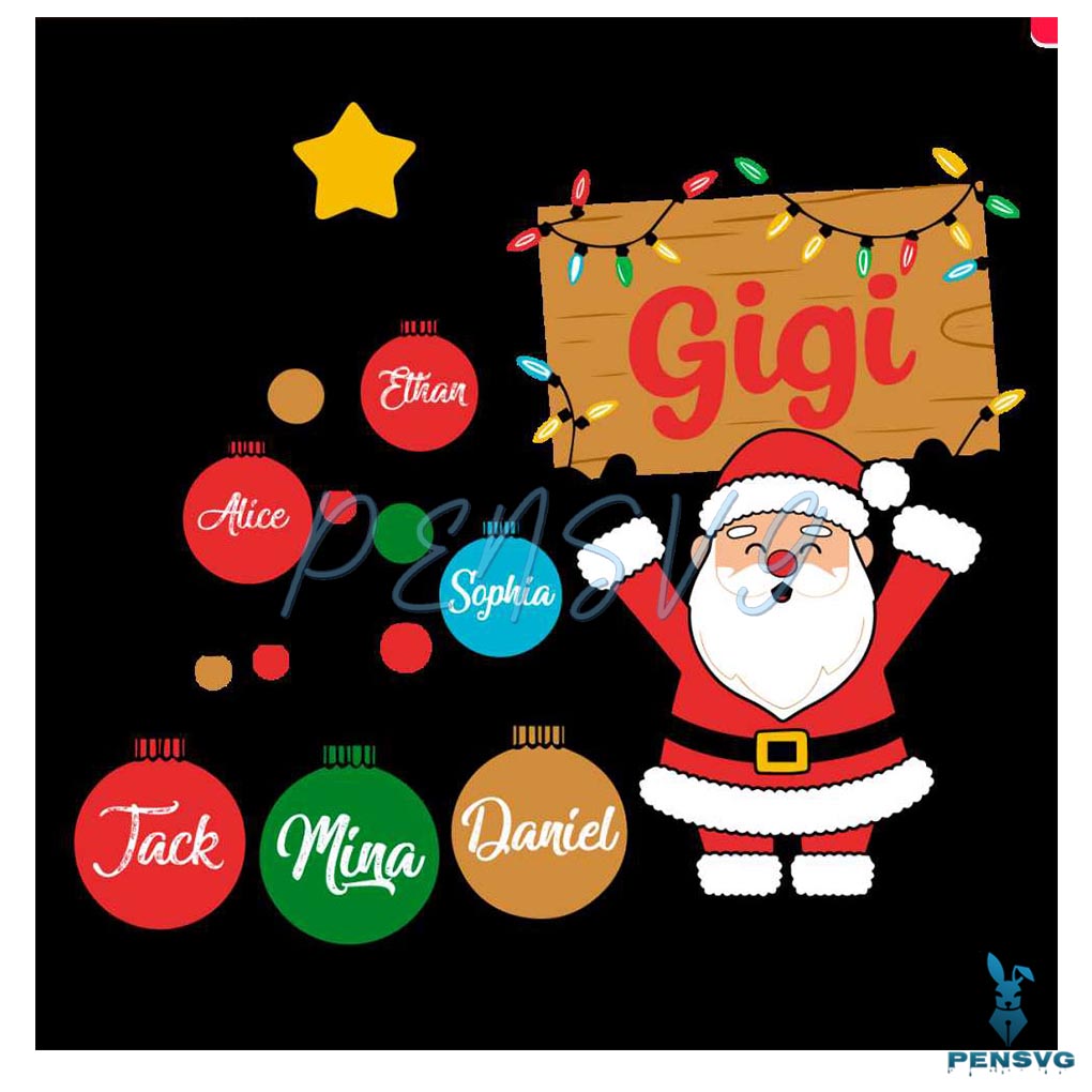 Personalized Gigi Christmas 2025 Matching Family Santa Claus Png