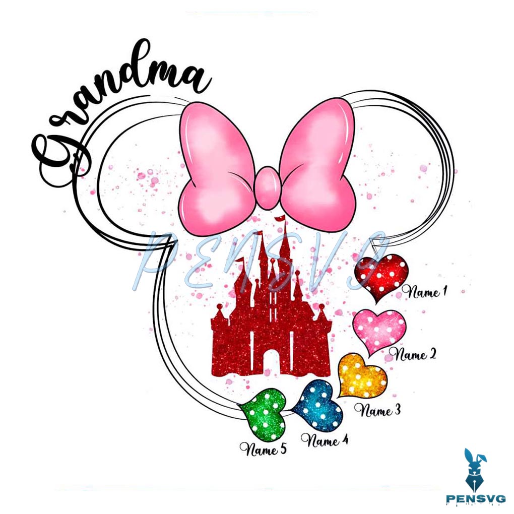 Personalized Grandma Minnie Head PNG