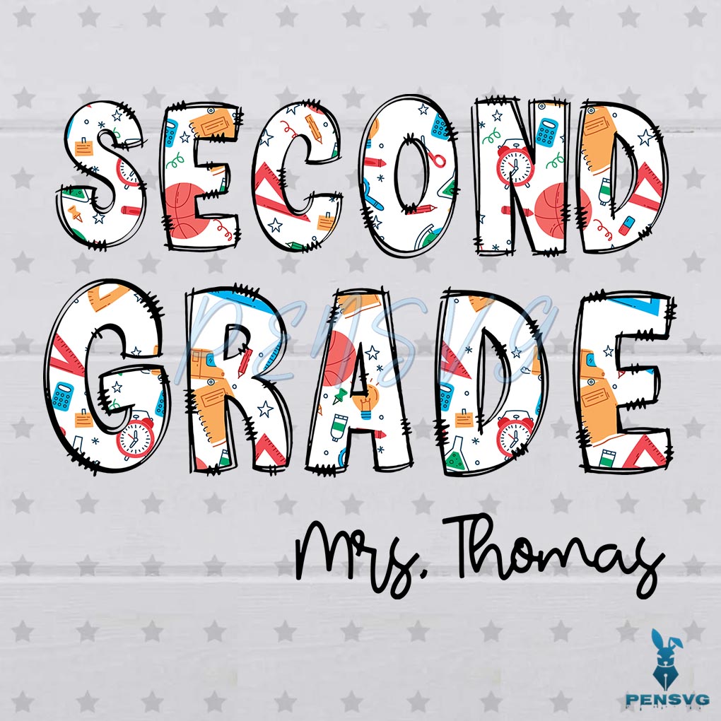 Personalized Second Grade Teacher SVG Digital File