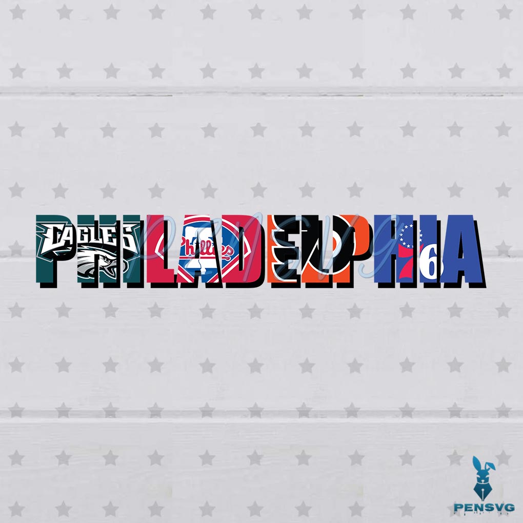 Philadelphia Sports Teams Combination SVG NFL Football Cricut Digital Files