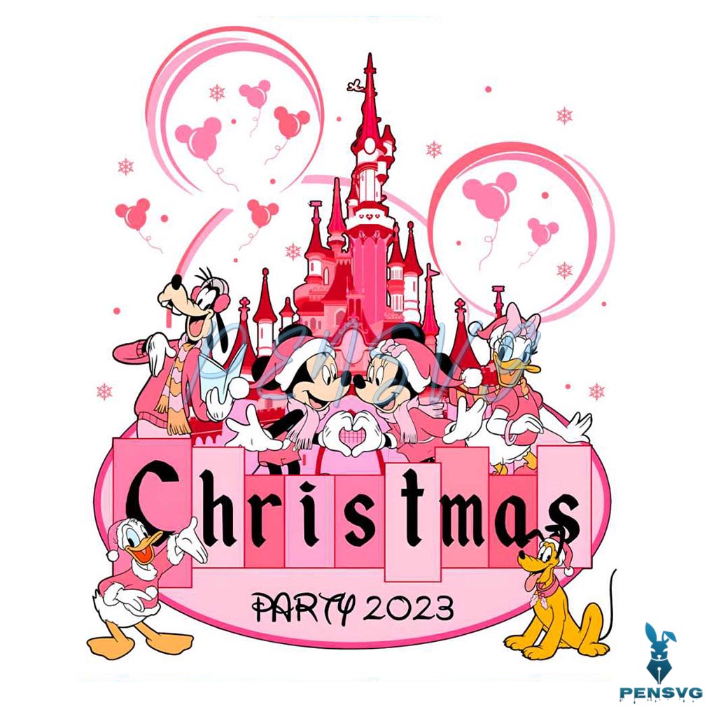 Pink Christmas Party 2023 PNG