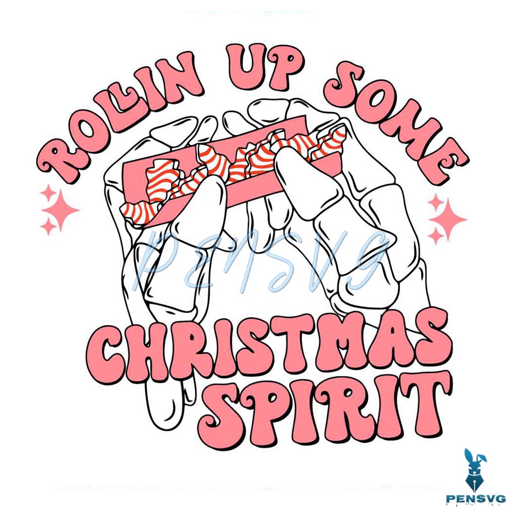 Pink Rolling Up Some Christmas Spirit SVG