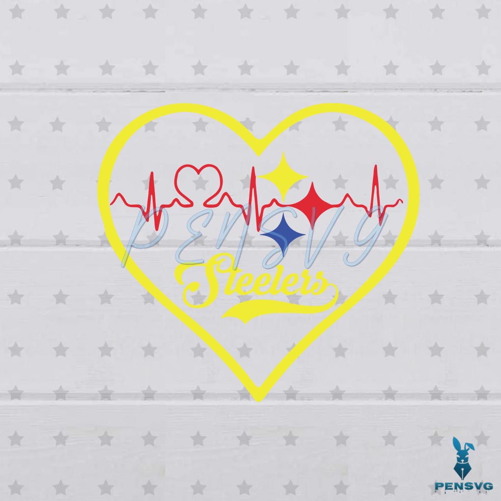 Pittsburgh Steelers Heartbeat SVG NFL Sport Logo Cutting Files