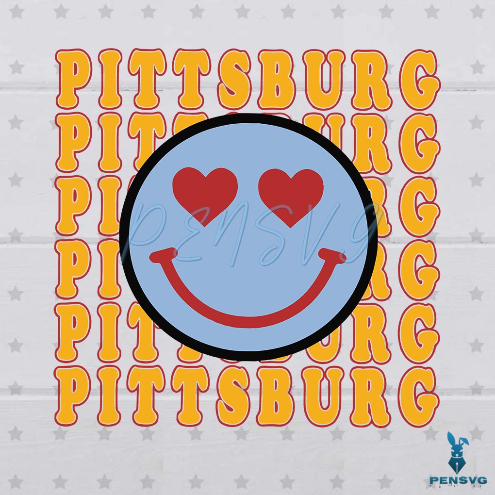Pittsburgh Steelers Smiley Face SVG Graphic Design File