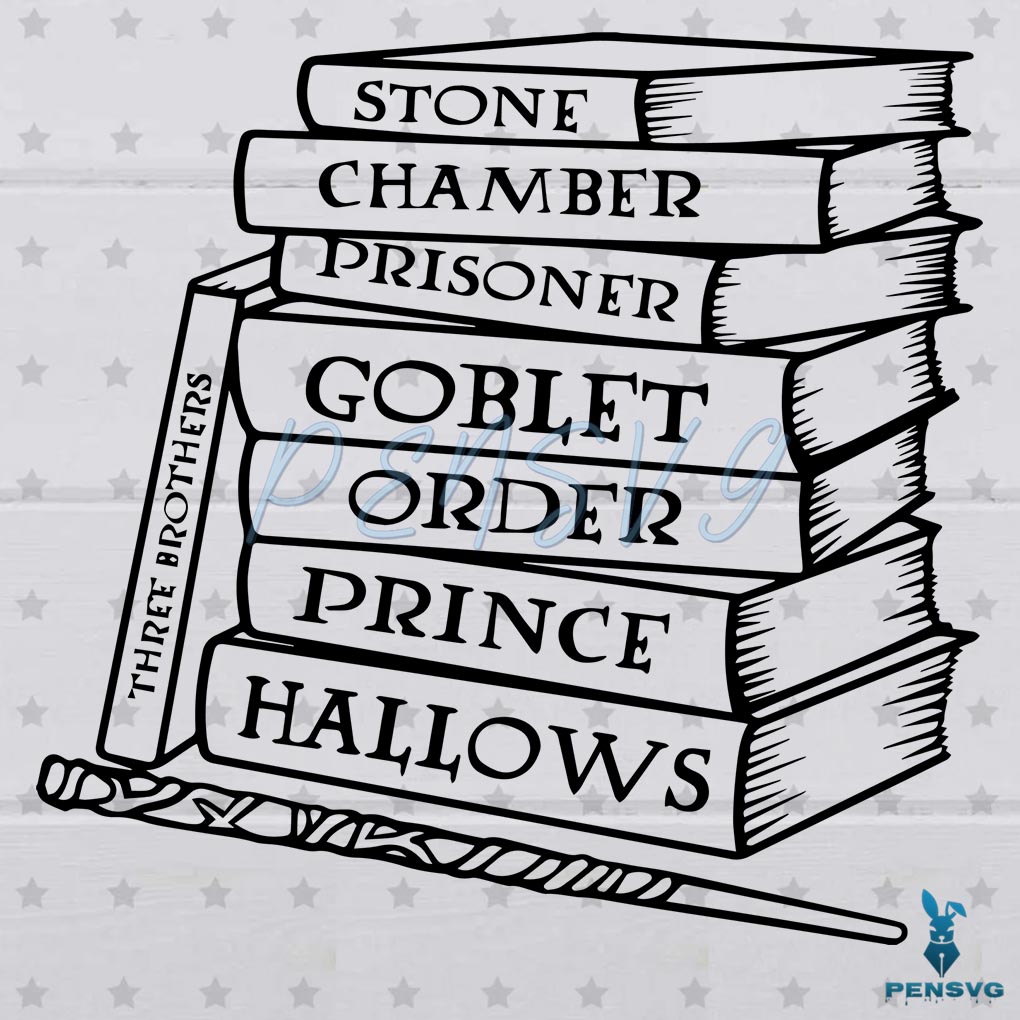Potter Books Stack SVG Digital File, Harry Potter Svg, Hogwarts Svg