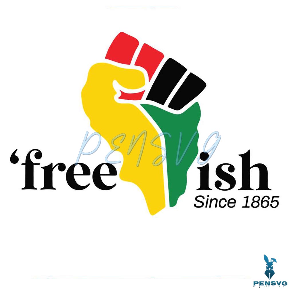 Raise Hand African Map FreeIsh Since 1865 Juneteenth SVG