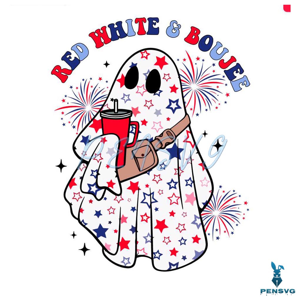 Red White And Boujee American Ghost SVG