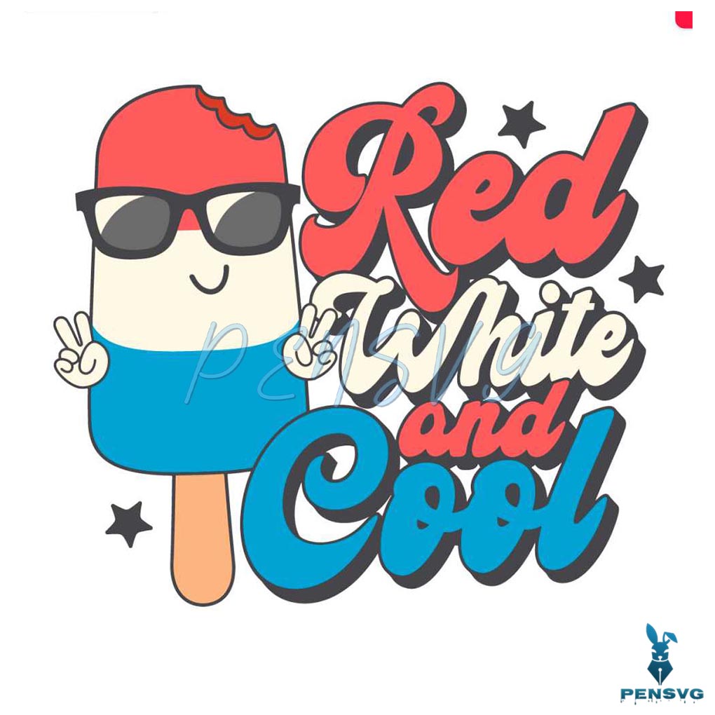 Red White And Cool American Popsicle SVG