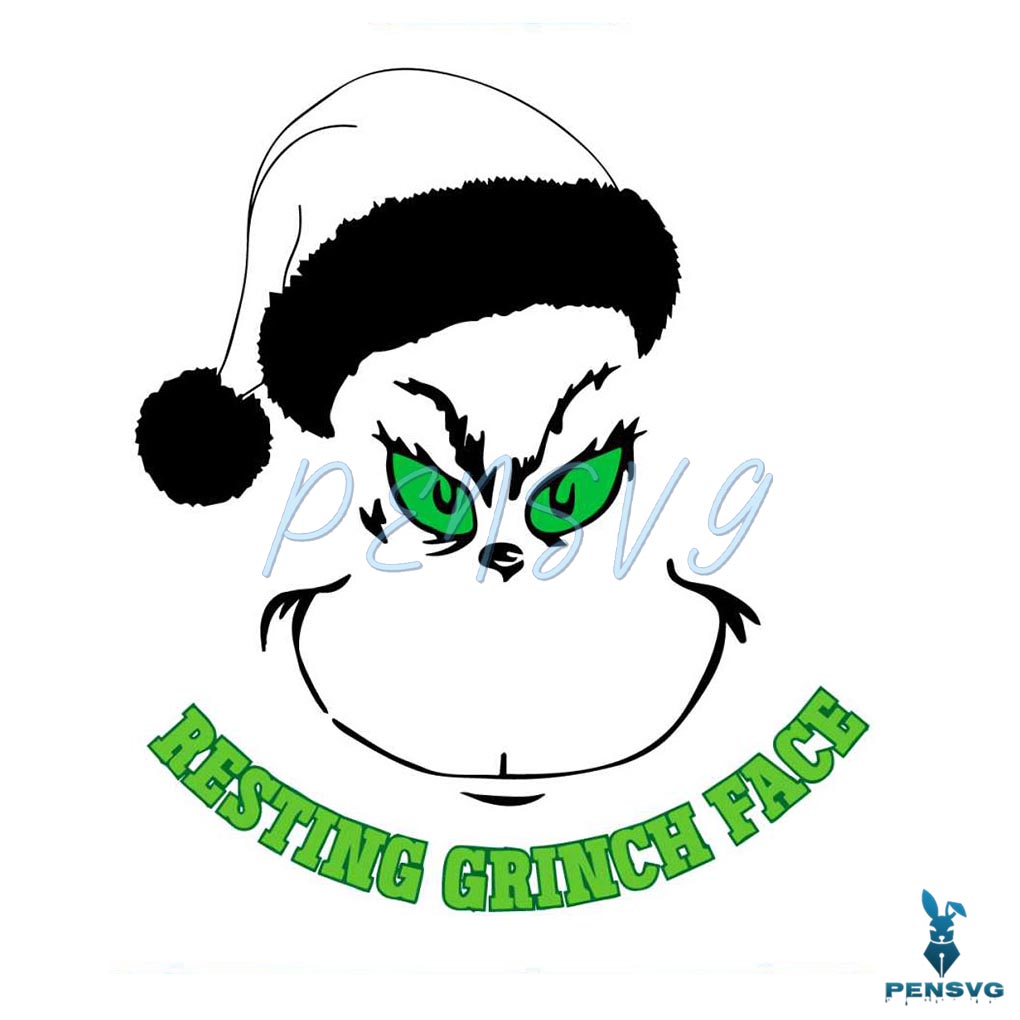 Resting Grinch Face Funny Christmas Grinch Svg