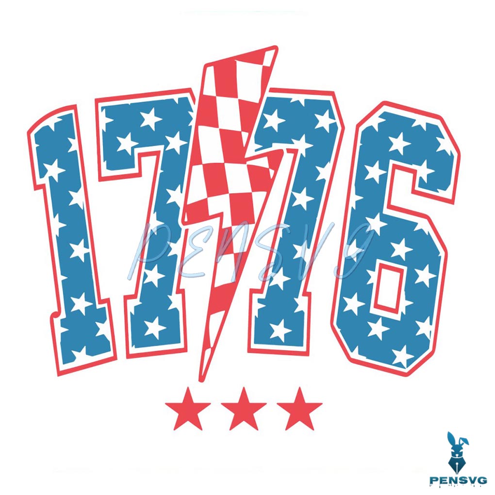 Retro 1776 America 4th of July SVG