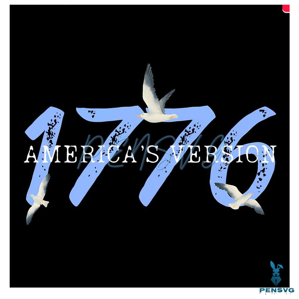 Retro 1776 America Version 4th of July PNG