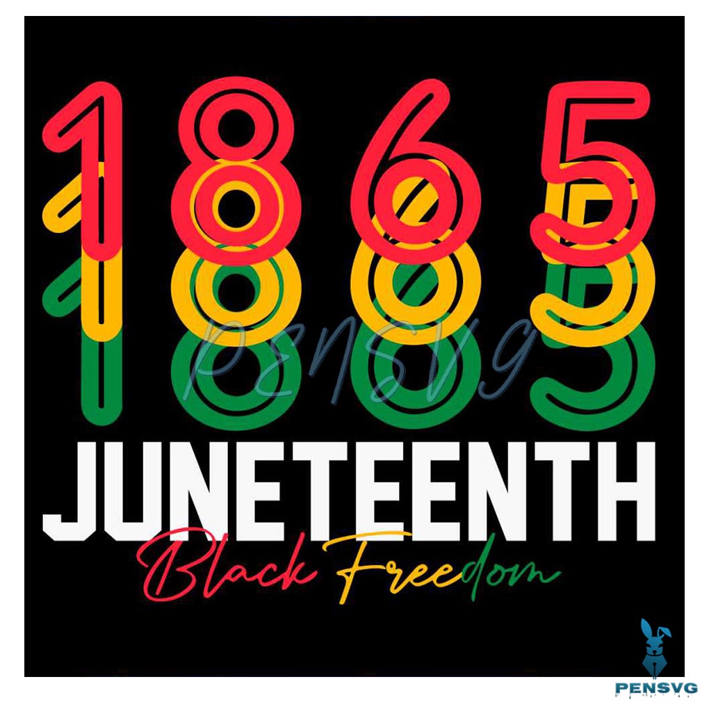Retro 1865 Juneteenth Black Freedom SVG Graphic Design Files