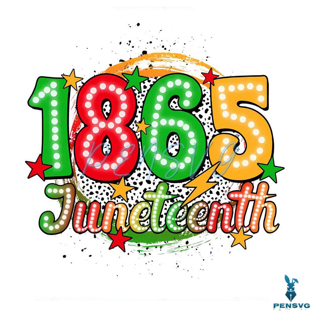 Retro 1865 Juneteenth Dalmatian Dots PNG