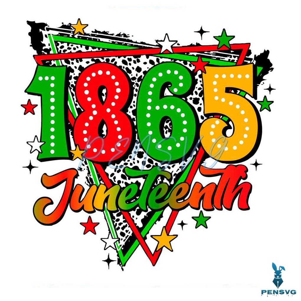 Retro 1865 Juneteenth Dalmatian Dots SVG