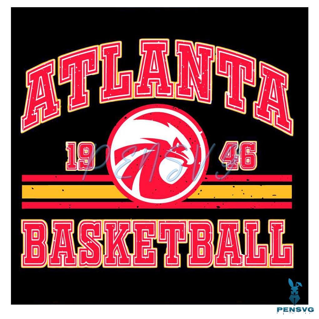 Retro Atlanta Basketball Logo NBA SVG