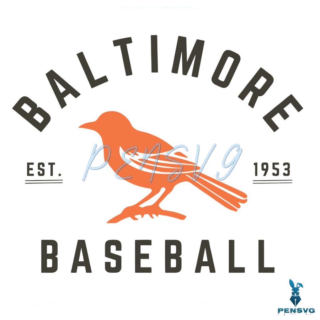 Retro Baltimore Baseball Est 1953 SVG