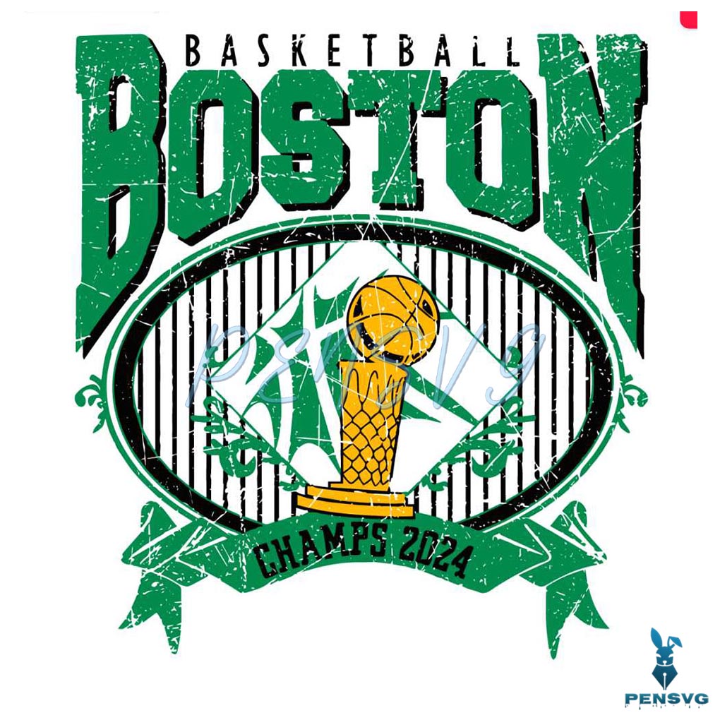 Retro Basketball Boston Champs 2024 SVG