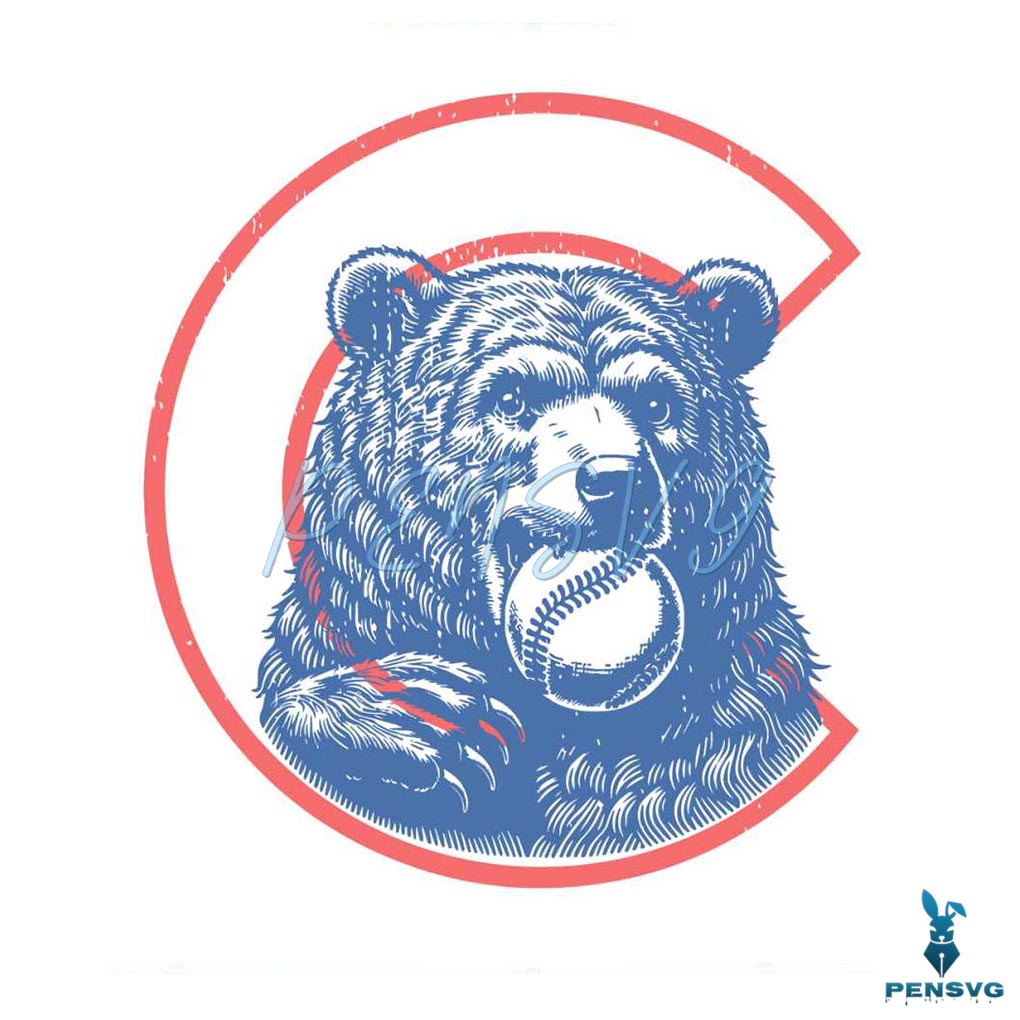 Retro Chicago Cubs Baseball SVG