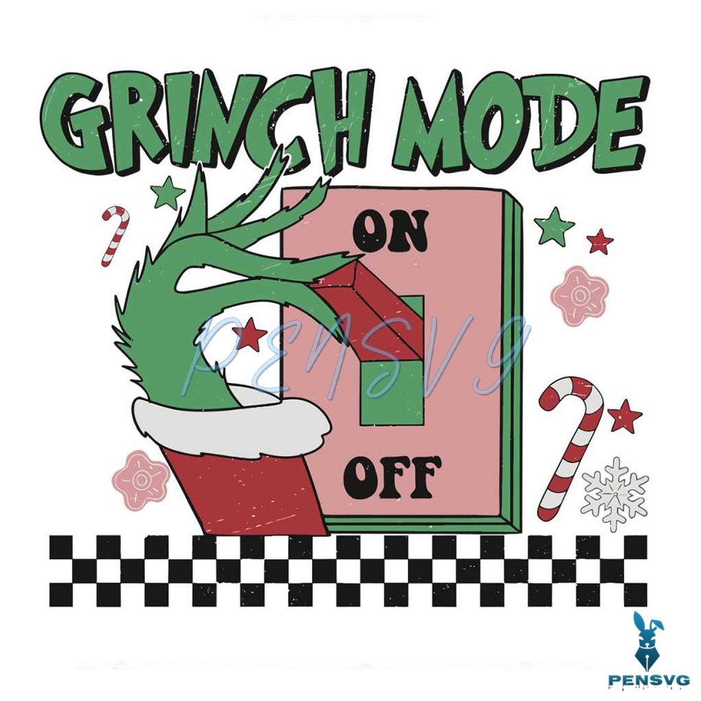 Retro Christmas Grinch Mode SVG Graphic Design File