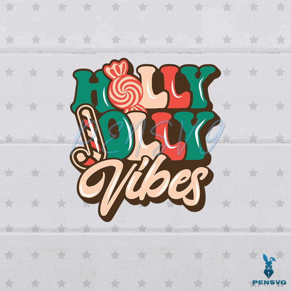Retro Christmas Holly Jolly Vibes SVG Retro Holiday Cricut Files