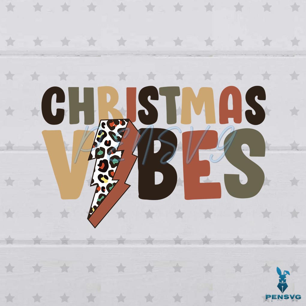 Retro Christmas Vibes SVG Leopard Design Files For Cricut