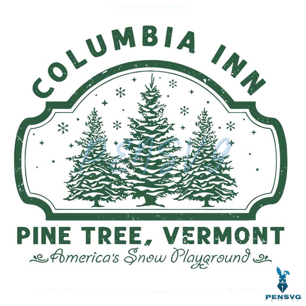 Retro Columbia Inn White Christmas SVG
