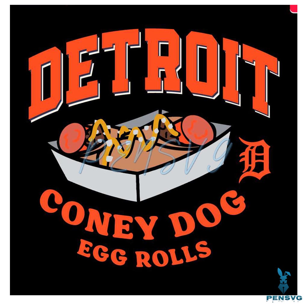 Retro Detroit Coney Dog Egg Rolls SVG
