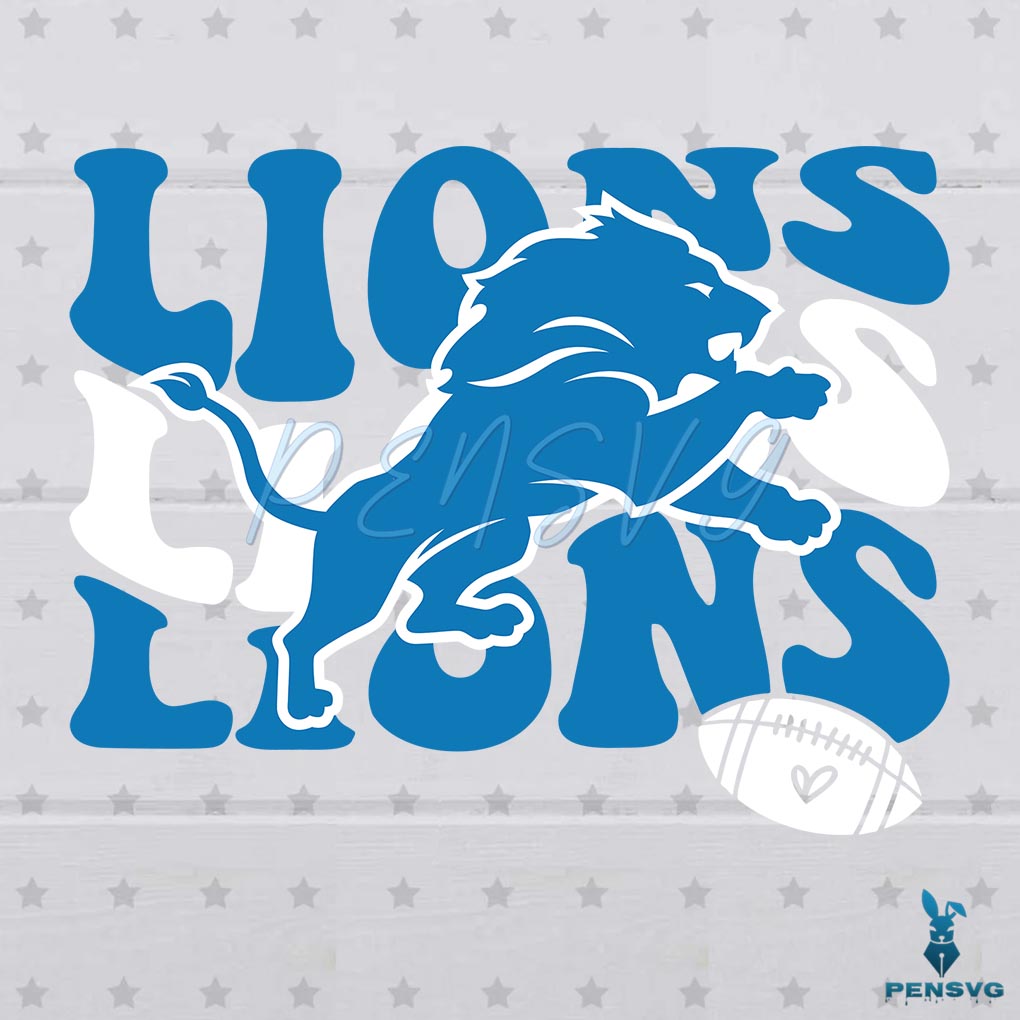 Retro Detroit Lions Football Svg Digital Download