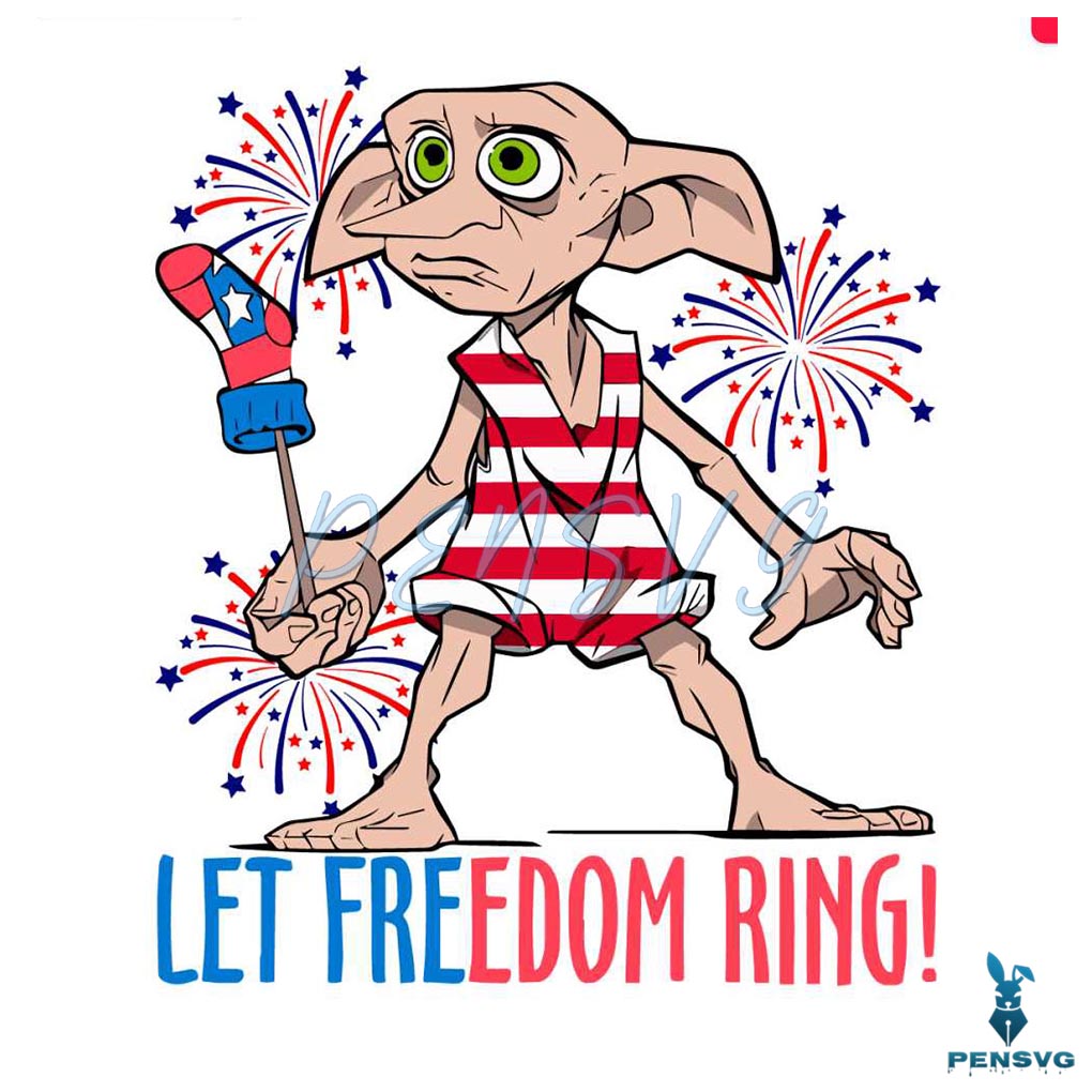 Retro Dobby Harry Potter Let Freedom Ring SVG