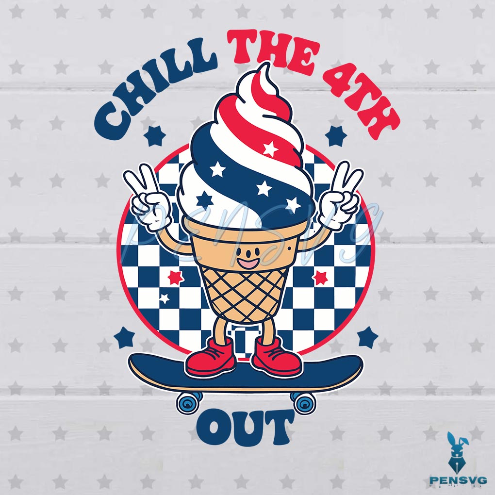Retro Funny Ice Cream Cone 4th Of July SVG