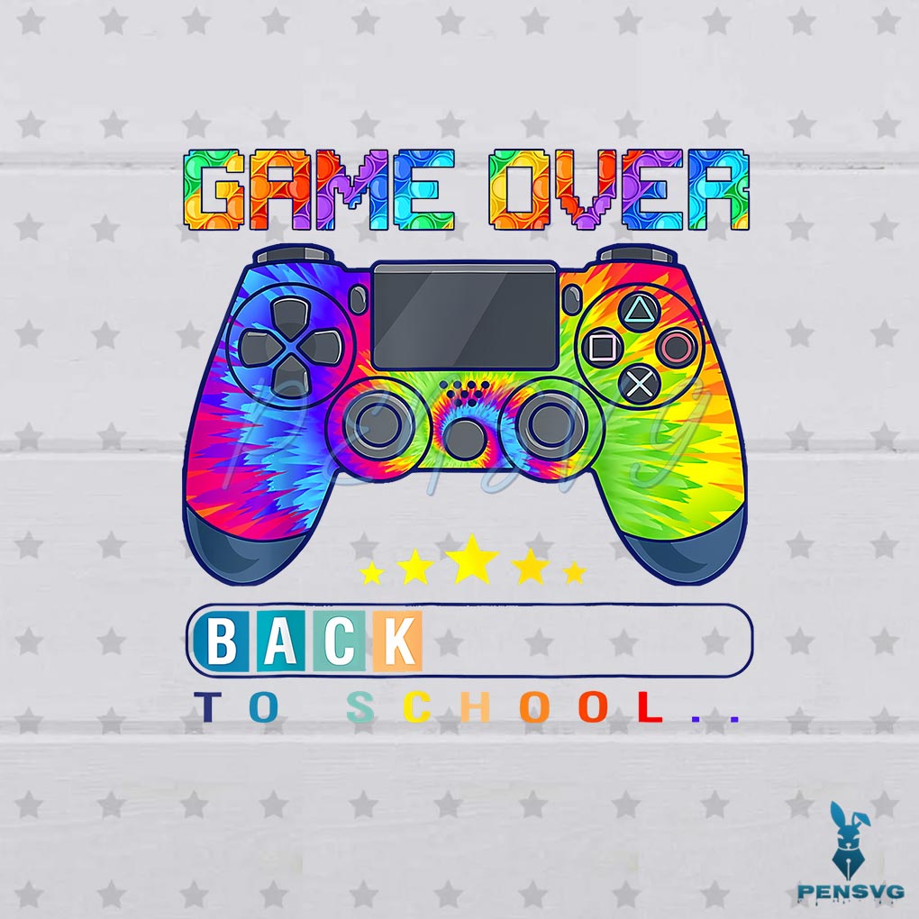 Retro Game Over Back To School PNG Sublimation Download