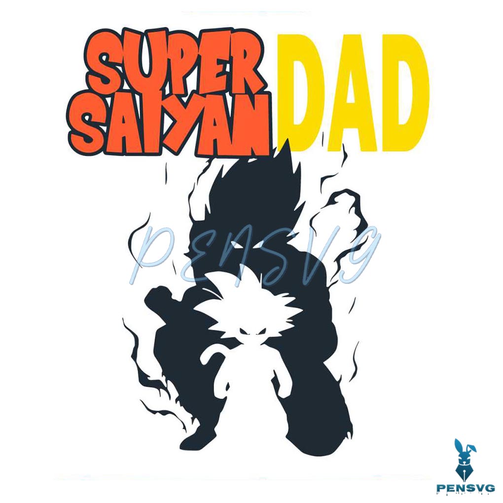 Retro Goku Super Saiyan Dad Cartoon SVG