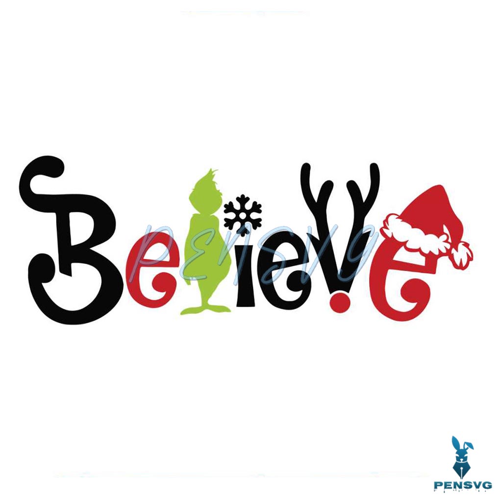 Retro Grinch Believe Christmas SVG