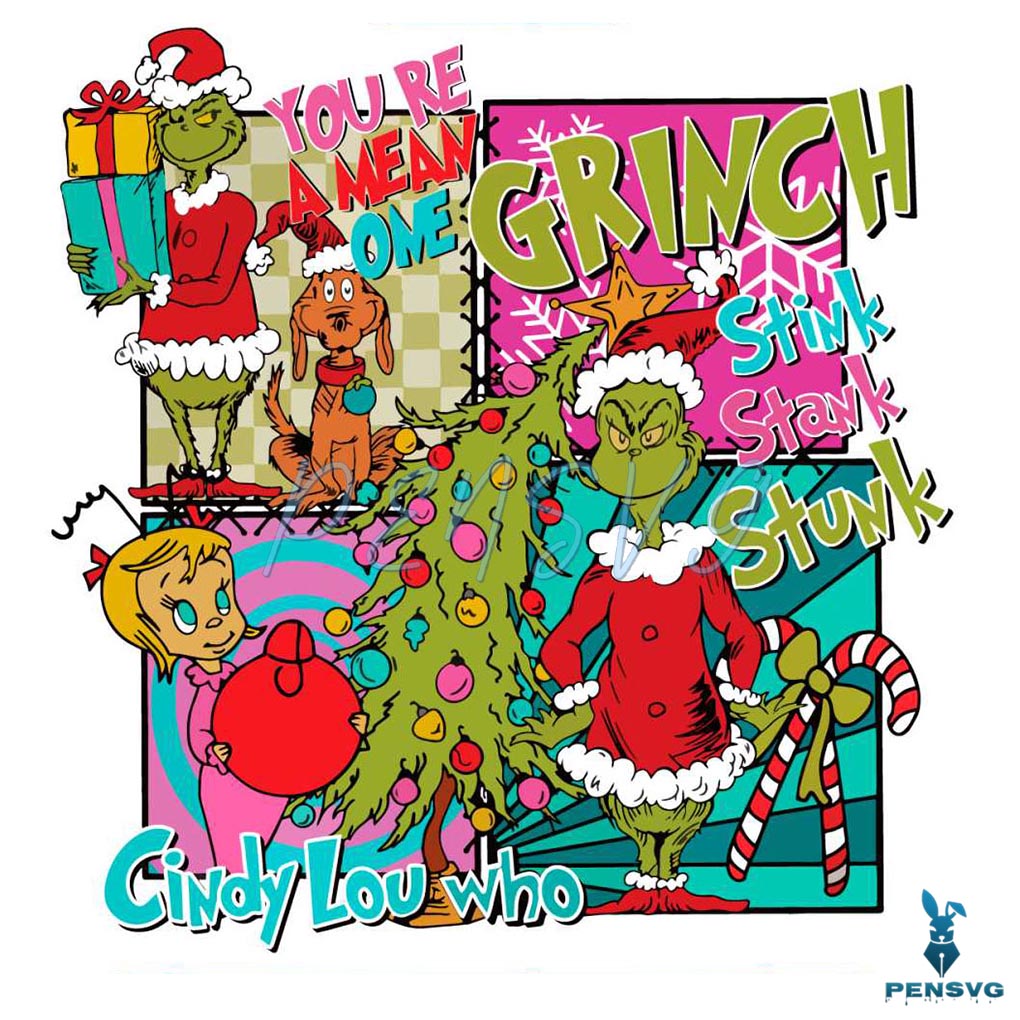 Retro Grinch Stink Stank Stunk SVG